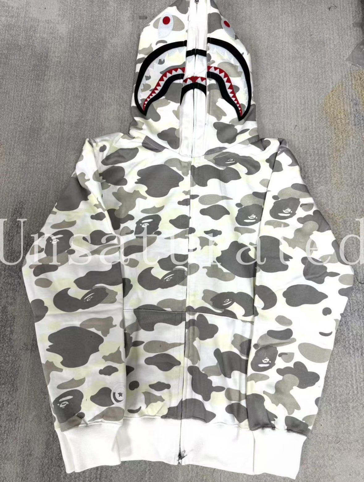 BAPE Art Camo Shark Full-Zip Hoodie - White/Gray