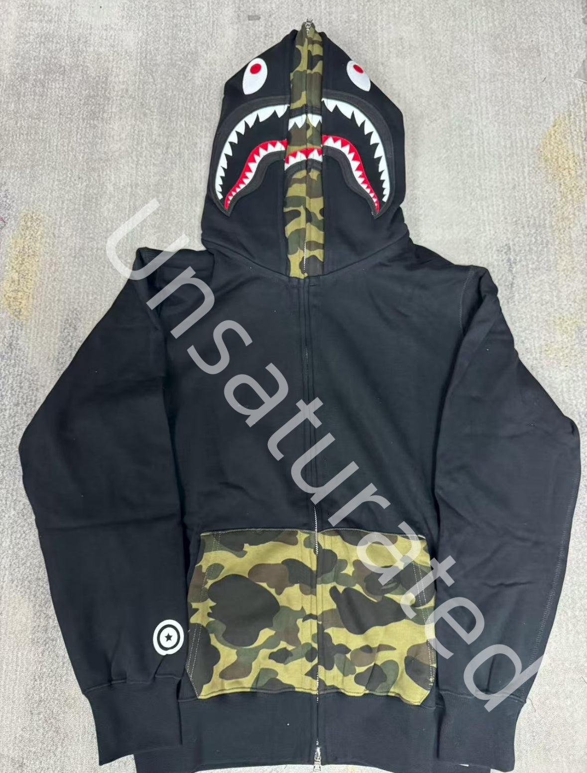 BAPE Shark Full-Zip Hoodie - Black/Camo